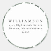 植物グリーンのカスタムシャワー返送先住所 ラウンドシール (正面)