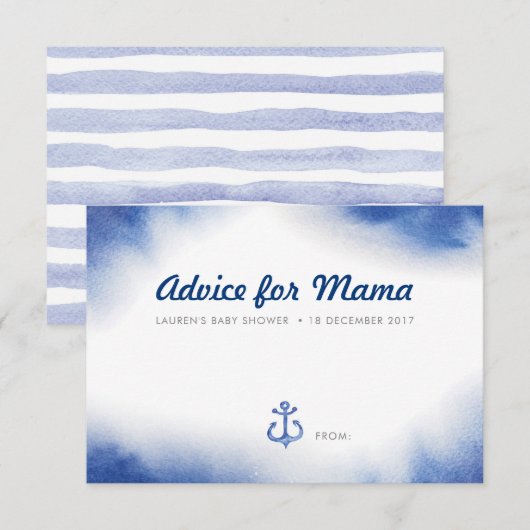 植物グリーンのベイビーシャワーアドバイスカード 招待状 (正面/裏面)