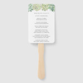 植物グリーンの多肉植物の結婚式プログラム ハンドファン (裏面)