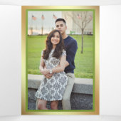 植物グリーンの多肉植物リースの写真 ウェディング 三つ折り招待状 (内部中)