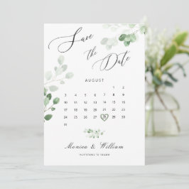 植物グリーンの結婚式 Save The Date カード