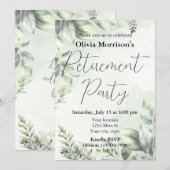 植物グリーンの還暦パーティー 招待状 (正面/裏面)