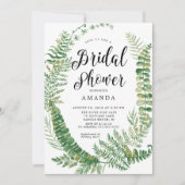 植物シダブライダルシャワーの招待 招待状 (正面)