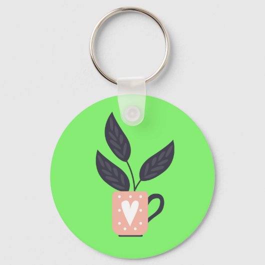 植物シンプルモダンパステル キーホルダー (正面)