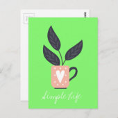 植物シンプルモダンパステル ポストカード (正面/裏面)