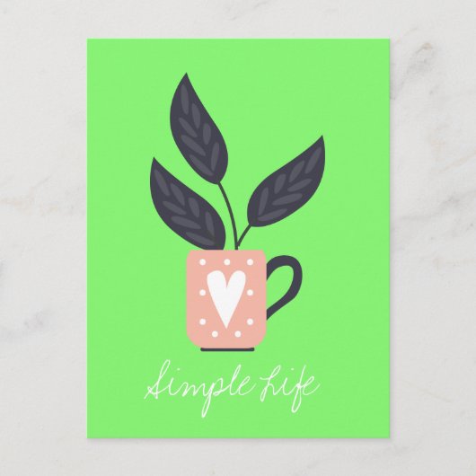 植物シンプルモダンパステル ポストカード (正面)