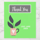 植物シンプルモダンパステル ワインラベル (シングルラベル)