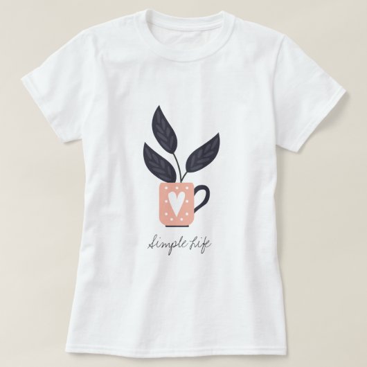 植物シンプルモダンパステル Tシャツ (デザイン正面)