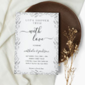 植物スケッチフローラフレームカップルのシャワーブライダル 招待状