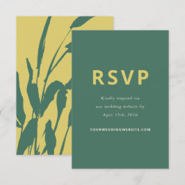 植物スケッチ シトラス ピン ウェディング レスポンス カード