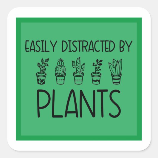 植物ステッカーで簡単に気を散らクラシックす スクエアシール (正面)