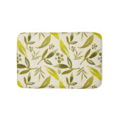 植物セージ緑のイチジクの葉のパターン バスマット (正面)