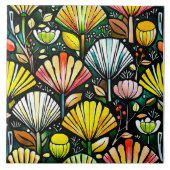 植物デザインセラミックタイル タイル (正面)