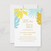 植物トロピカルグリーンウェディング Save the Date 招待状 (正面)