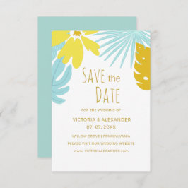 植物トロピカルグリーンウェディング Save the Date 招待状