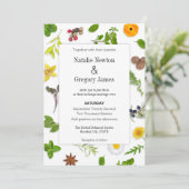 植物ハーブス結婚式招待状 招待状 (スタンド正面)