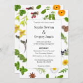 植物ハーブス結婚式招待状 招待状 (正面/裏面)