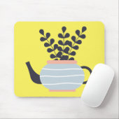 植物パステルカラーのシンプルモダンな急須 マウスパッド (マウス)