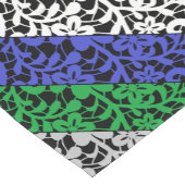 植物パターン青と緑A07.b黒BG ショートテーブルランナー (コーナー)