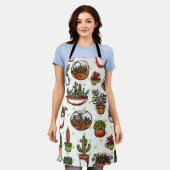 植物パターン エプロン (着用した状態)
