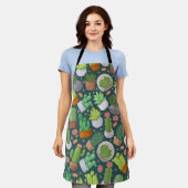 植物パターン エプロン (着用した状態)