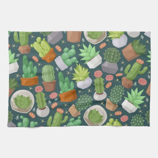 植物パターン キッチンタオル (横)