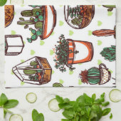 植物パターン キッチンタオル (折り畳み)