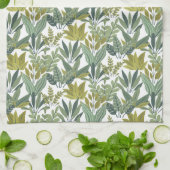 植物パターン キッチンタオル (折り畳み)