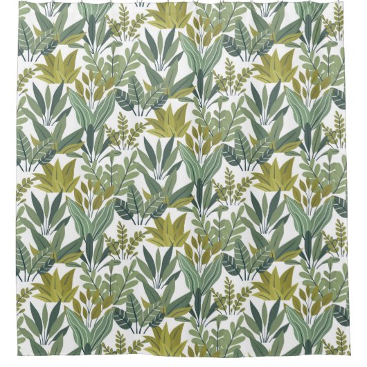 植物パターン シャワーカーテン (正面)