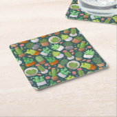 植物パターン スクエアペーパーコースター (アングル)