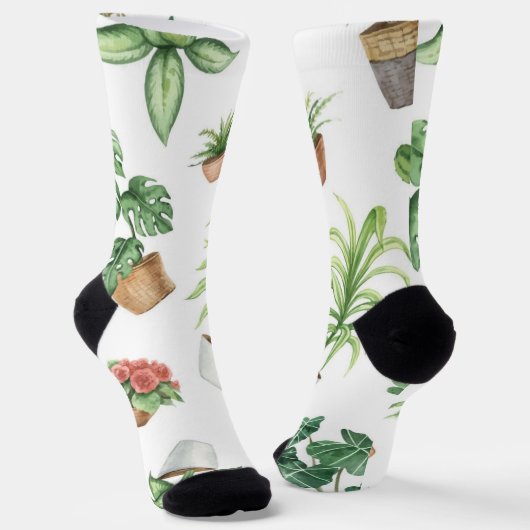 植物パターン ソックス (傾斜あり)