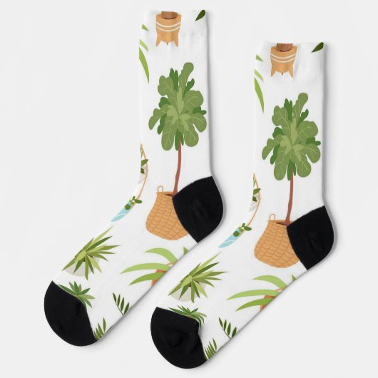 植物パターン ソックス (左)