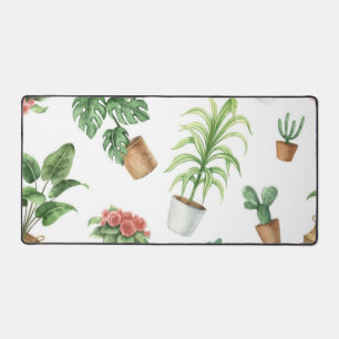 植物パターン デスクマット