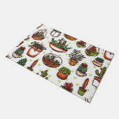 植物パターン ドアマット (アングル)