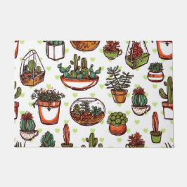 植物パターン ドアマット