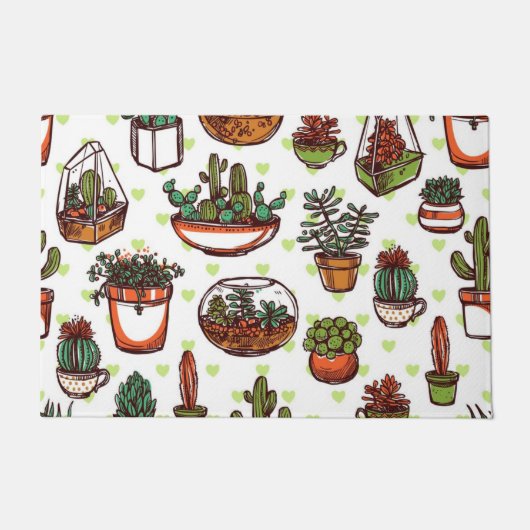 植物パターン ドアマット (正面)