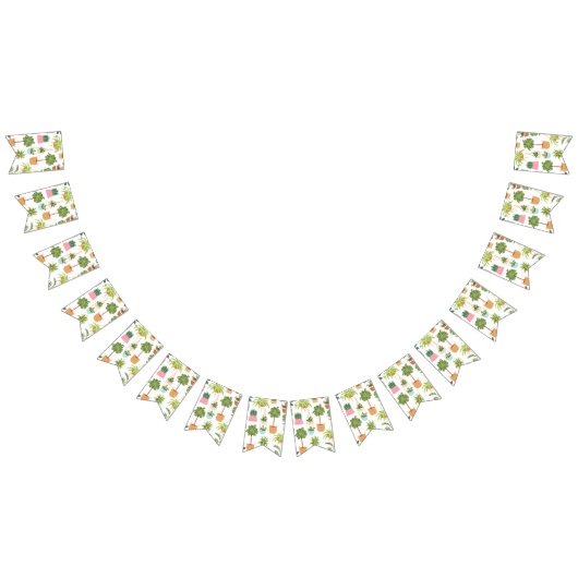 植物パターン バンティングフラッグ (全)