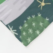 植物パターン フリースブランケット (角)