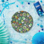 植物パターン ペーパープレート (パーティー)