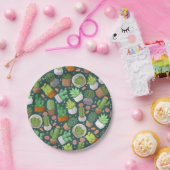 植物パターン ペーパープレート (パーティー)