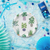 植物パターン ペーパープレート (パーティー)