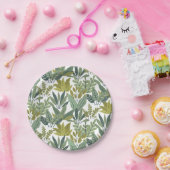 植物パターン ペーパープレート (パーティー)