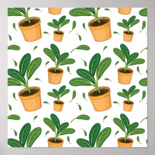 植物パターン ポスター (正面)