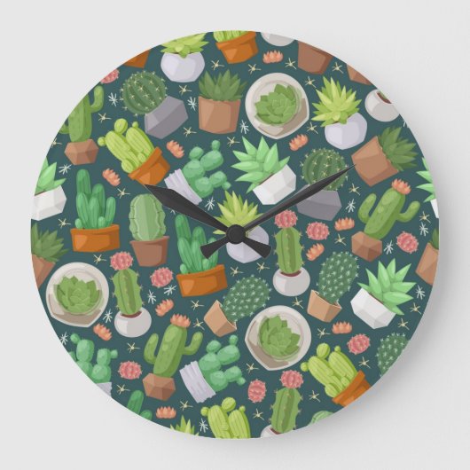 植物パターン ラージ壁時計 (正面)