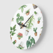 植物パターン ラージ壁時計 (傾斜)