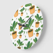 植物パターン ラージ壁時計 (傾斜)