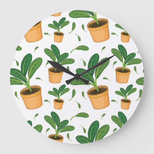 植物パターン ラージ壁時計 (正面)