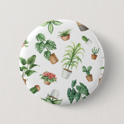 植物パターン 缶バッジ (正面)