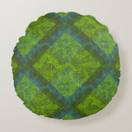 植物パターン。12c DGrey BG ラウンドクッション