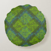 植物パターン。12c DGrey BG ラウンドクッション (裏面)